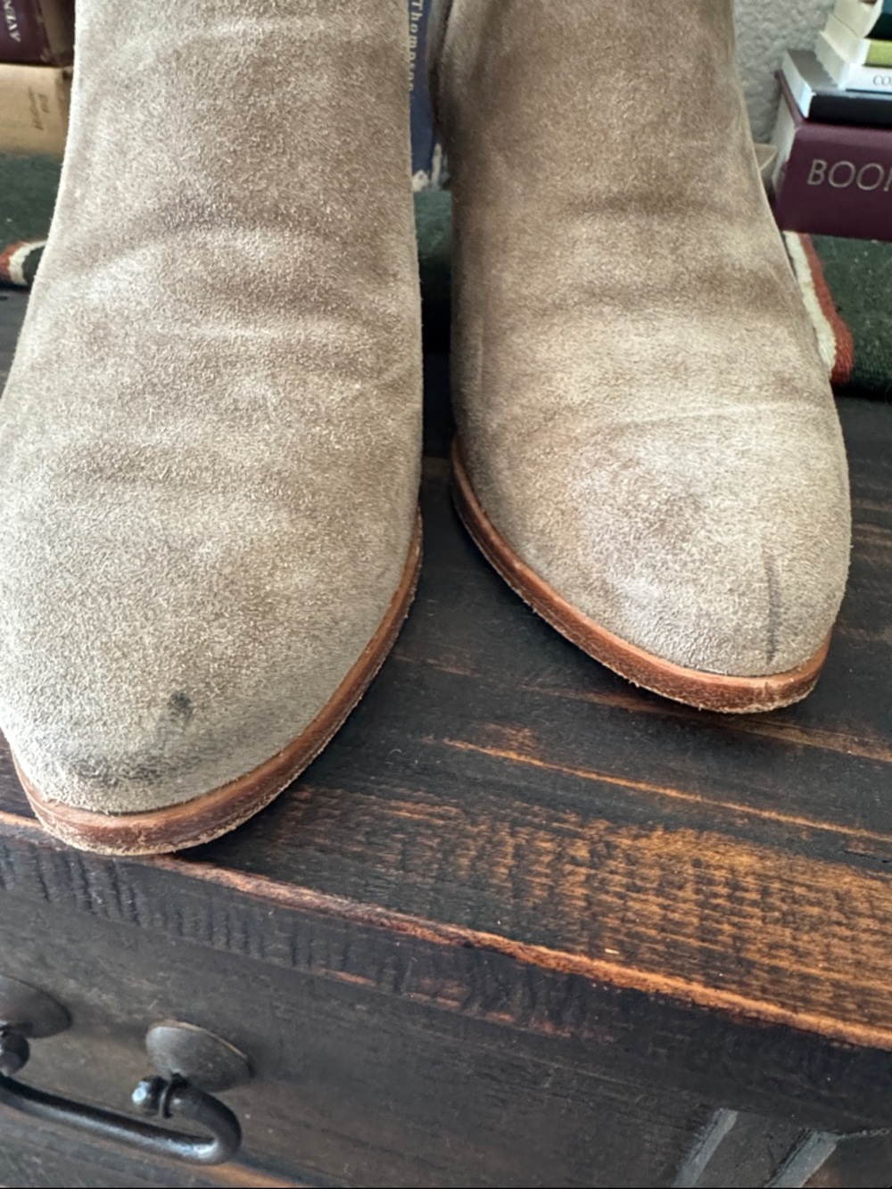 Sigerson Morrison Tan Ankle Booties with Elastic Panels - Picture 8 of 8